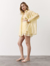 Желтый костюм тройка из тенсела Tencel Breeze Set 346