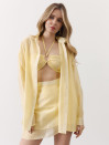 Желтый костюм тройка из тенсела Tencel Breeze Set 346