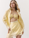 Желтый костюм тройка из тенсела Tencel Breeze Set 346