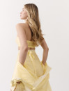 Желтый костюм тройка из тенсела Tencel Breeze Set 346