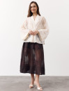 Жіноча блуза стилі кімоно з тенселу Hanami Air Shirt 423 в молочному кольорі кольорі