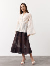 Жіноча блуза стилі кімоно з тенселу Hanami Air Shirt 423 в молочному кольорі кольорі