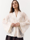 Жіноча блуза стилі кімоно з тенселу Hanami Air Shirt 423 в молочному кольорі кольорі