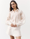 Коротка спідниця жіноча Tencel Bloom Mini 415 в кремовому кольорі