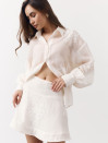 Коротка спідниця жіноча Tencel Bloom Mini 415 в кремовому кольорі