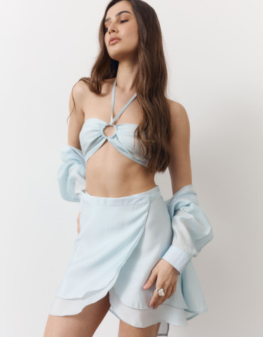 Блакитний костюм трійка Tencel Breeze Set