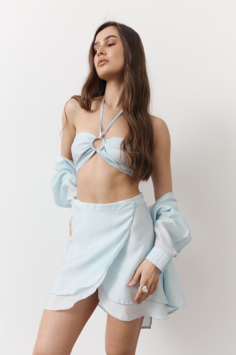 Блакитний костюм трійка Tencel Breeze Set