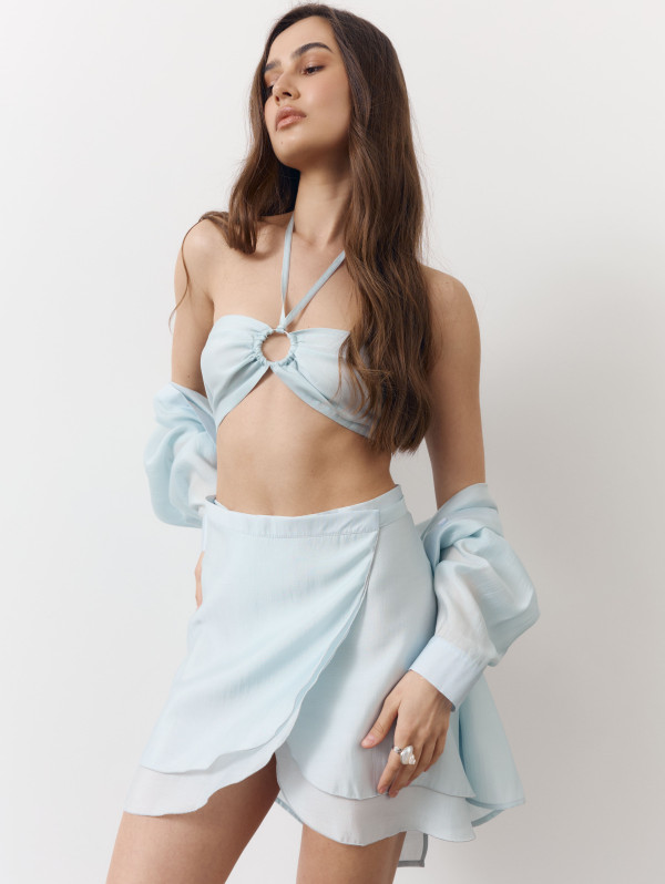 Голубой костюм тройка Tencel Breeze Set