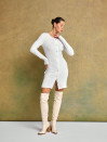 Белое трикотажное платье на пуговицах "Cozy Muse Dress"