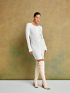 Белое трикотажное платье на пуговицах "Cozy Muse Dress"