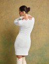 Белое трикотажное платье на пуговицах "Cozy Muse Dress"