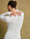 Белое трикотажное платье на пуговицах "Cozy Muse Dress"