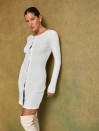 Белое трикотажное платье на пуговицах "Cozy Muse Dress"