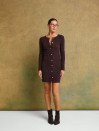 Трикотажное платье шоколадного цвета на пуговицах "Cozy Muse Dress"
