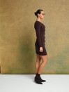 Трикотажное платье шоколадного цвета на пуговицах "Cozy Muse Dress"