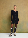 Женское черное трикотажное платье на пуговицах "Cozy Muse Dress"