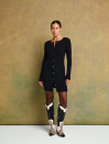 Женское черное трикотажное платье на пуговицах "Cozy Muse Dress"