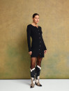 Женское черное трикотажное платье на пуговицах "Cozy Muse Dress"