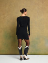 Женское черное трикотажное платье на пуговицах "Cozy Muse Dress"