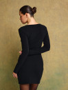 Женское черное трикотажное платье на пуговицах "Cozy Muse Dress"