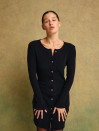 Женское черное трикотажное платье на пуговицах "Cozy Muse Dress"