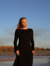 Черное платье «Silhouette» из мягкого структурного трикотажа