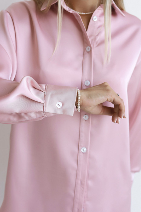 Рожева сатинова cорочка Soft Touch