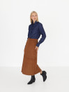 Коричневая длинная юбка Milla Skirt из искусственной замши
