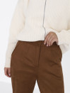 Коричневые женские брюки из искусственной замши Suede Touch