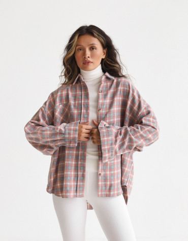 Рожева сорочка oversize з вовною