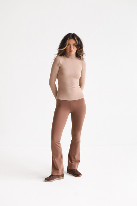 Коричневі жіночі стрейчеві штани кльош "Ease Flare"