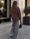 Бордовая рубашка oversize с шерстью 361/2