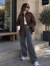Коричневая рубашка oversize с шерстью 361/2