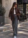 Коричневая рубашка oversize с шерстью 361/2