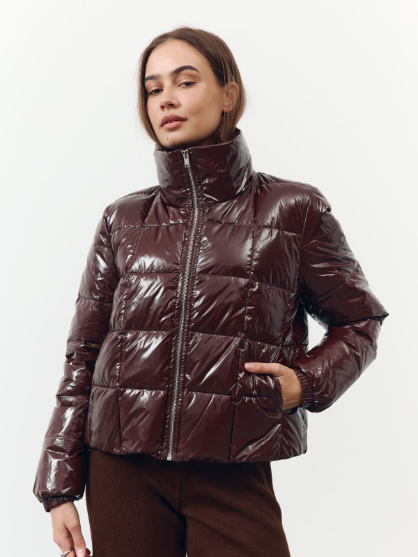 Женская стеганная куртка Dark Chocolate Cocoon Jacket 466 с екопухом Женская стеганная куртка Dark Chocolate Cocoon Jacket 466 с екопухом