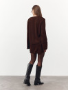 Вязаный костюм с юбкой 469 "Cocoa Bow Knit Set - Chocolate"