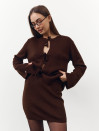 Вязаный костюм с юбкой 469 "Cocoa Bow Knit Set - Chocolate"