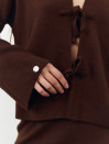 Вязаный костюм с юбкой 469 "Cocoa Bow Knit Set - Chocolate"