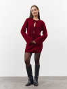 Вязаный костюм с юбкой  469 Ruby Bow Knit Set — Burgundy