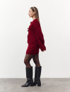 Вязаный костюм с юбкой  469 Ruby Bow Knit Set — Burgundy