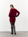 Вязаный костюм с юбкой  469 Ruby Bow Knit Set — Burgundy