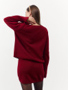 Вязаный костюм с юбкой  469 Ruby Bow Knit Set — Burgundy
