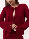 Вязаный костюм с юбкой  469 Ruby Bow Knit Set — Burgundy