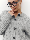 Вязаный кардиган 480 Kozy Cable Cardigan — Grey
