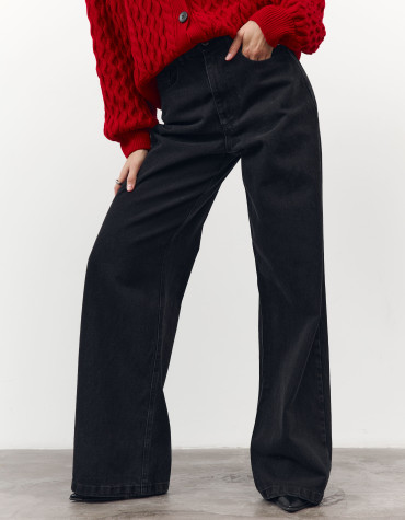 Женские джинсы широкого кроя 468 "Flow Wide Jeans - Black"