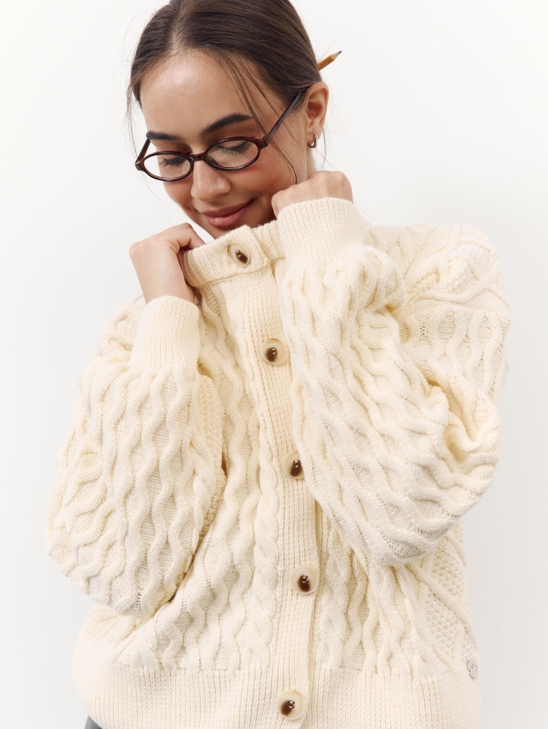 В’язаний кардиган 480 "Cozy Cable Cardigan — Milk" В’язаний кардиган 480 "Cozy Cable Cardigan — Milk"