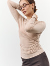 Лонгслив из стрейчевого трикотажа 384 "Drape Line Longsleeve - Beige"