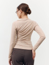 Лонгслив из стрейчевого трикотажа 384 "Drape Line Longsleeve - Beige"