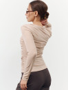 Лонгслив из стрейчевого трикотажа 384 "Drape Line Longsleeve - Beige"