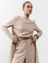 Женский бежевый костюм с брюками и туникой Noir Line Suit 464